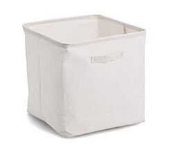 ZELLER 14545 Aufbewahrungsbox aus Polyester/Baumwolle, CREME ca. 32 × 32 × 32 cm