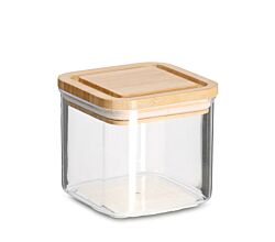 ZELLER 14766 Vorratsdose 500 ml aus Kunststoff mit Bambusdeckel
