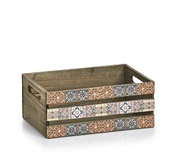 ZELLER 15192 Deko-Kiste MOSAIK aus Holz, ca. 32 x 22 x 13,5 cm
