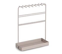 ZELLER 18624 Stilvoller Schmuck-Organizer aus Metall, greige ca. 24 x 10 x 33 cm