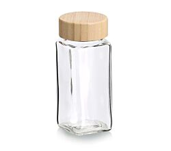 ZELLER 19064 Gewürzglas 120 ml mit Bambusdeckel, ca. 4,5 x 4,5 x 11 cm