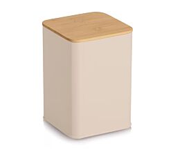 ZELLER 19418 Vorratsdose 1100 ml aus Metall, beige, ca. 9,5 x 9,5 x 14 cm