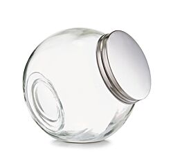ZELLER 19787 Vorratsglas CANDY 1200 ml mit Edelstahldeckel, ca. 15 x 10,5 x 15 cm
