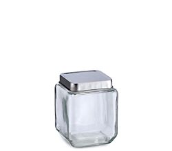 ZELLER 19907 Vorratsglas 1100 ml mit Edelstahldeckel, ca. 11 x 11 x 14 cm