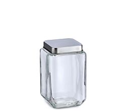 ZELLER 19908 Vorratsglas 1500 ml mit Edelstahldeckel, ca. 11 x 11 x 18 cm