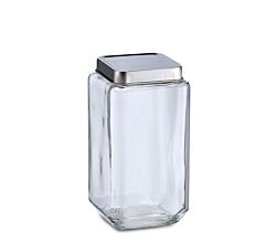 ZELLER 19909 Vorratsglas 2000 ml mit Edelstahldeckel, ca. 11 x 11 x 22,2 cm