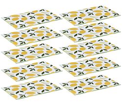 10er SET ZELLER 26336 Glasschneideplatte LEMON aus Sicherheitsglas, ca. 30 x 20 cm