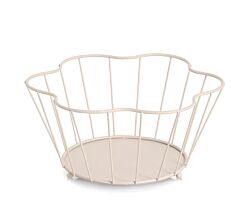 ZELLER 27376 Obstkorb aus Metall, beige ca. 30 x 27 x 14 cm