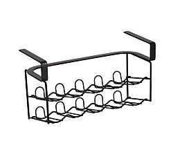 ZELLER 27404 Gewürzgläser-Regal aus Metall, schwarz, ca. 30 x 11 x 17,5 cm